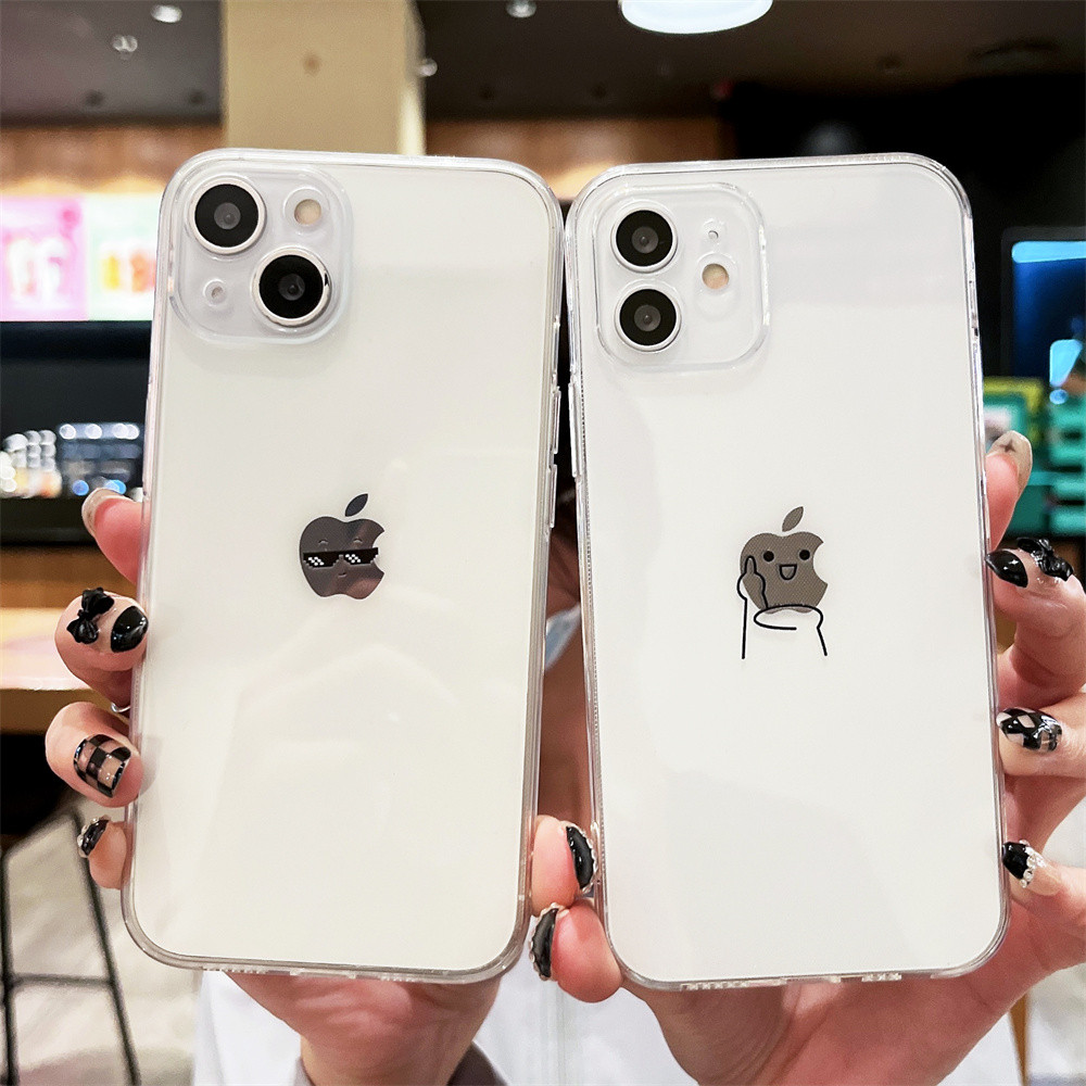Creative Middle Finger พร้อมแว่นตากันแดด Line People เหมาะสําหรับ Apple 13 เคสโทรศัพท์ iphone12proma