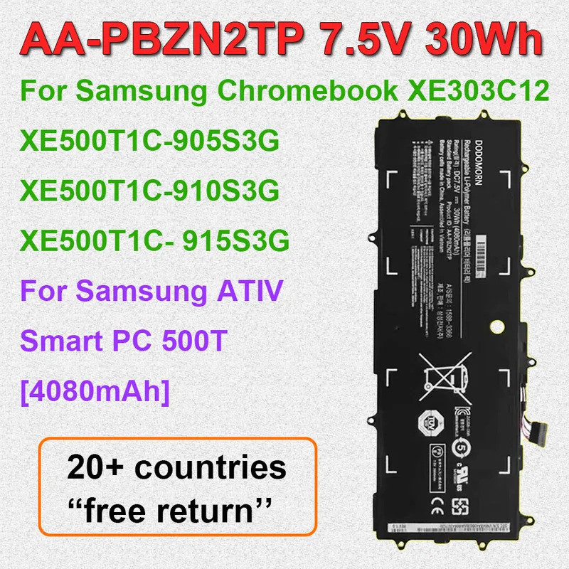 AA-PBZN2TP สําหรับ Samsung Chromebook XE500T1C-905S3G XE303C12-A01US XE500T1C- 910S3G Series แบตเตอร