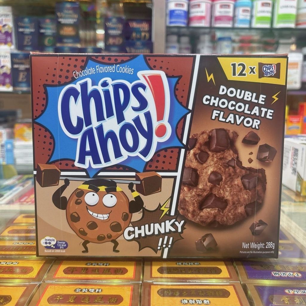 ฮ่องกง Daigou Chips Ahoy Chips Ahoy ช็อกโกแลตคุกกี้บิสกิตกล่อง 12 ซอง 288g