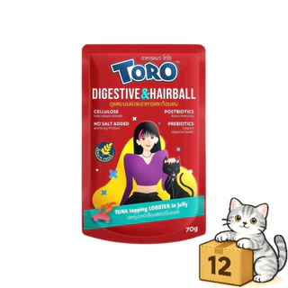 ( ยกโหล 12 ซอง ) Toro โตโร่ อาหารเปียกแมว สูตรเกรนฟรี สำหรับแมวทุกวัย เปียกแมว ซอง 70g