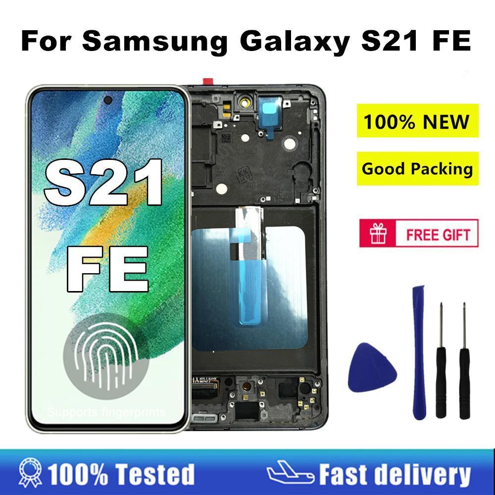 6.4 S21 FE Super AMOLED LCD สําหรับ Samsung Galaxy S21 FE 5G จอแสดงผล LCD หน้าจอสัมผัสสําหรับ Samsun