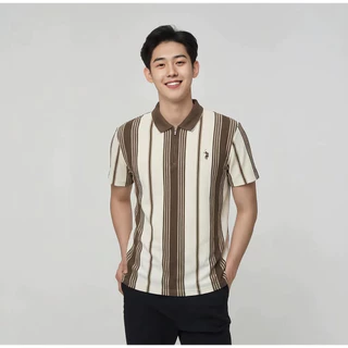 Vertical Stripe Zip Polo Shirt เสื้อโปโลลายทางแนวตั้งผู้ชายคอซิปครึ่งตัวแขนสั้น ผ้าพิกเก้ระบายอากาศ มี4สีคลาสสิก Size M-4XL