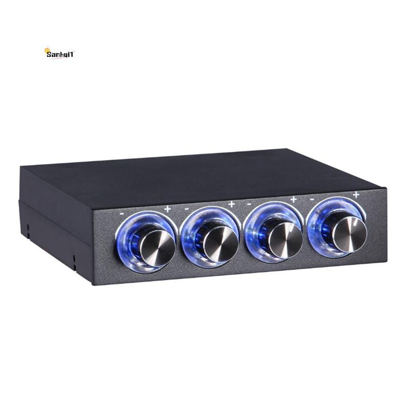 ตัวควบคุมความเร็วพัดลม ตัวควบคุม CPU 4 ช่องพร้อมการควบคุม LED เหมาะสําหรับกราฟิกการ์ด CPU เคสคอมพิวเ