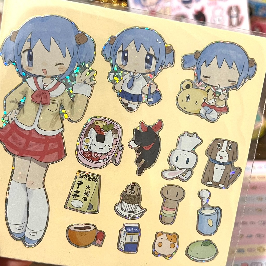 อะนิเมะ Nichijou Series สติกเกอร์ Naganohara Mio สติกเกอร์สินค้าคอลเลกชันเครื่องเขียนนักเรียน Kawaii