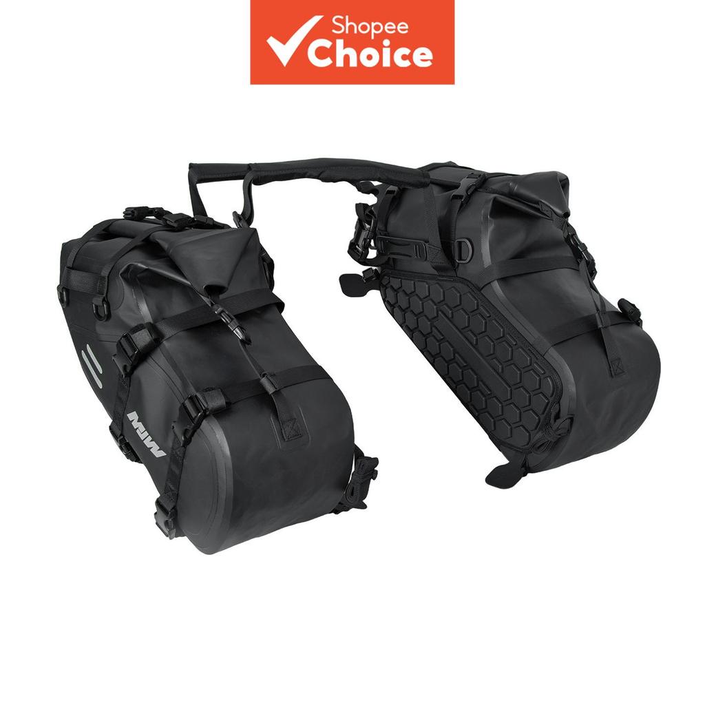 28L กันน้ํารถจักรยานยนต์ Saddlebags รถมอเตอร์ไซด์กระเป๋าเดินทางด้านข้างกระเป๋าความร้อน Shield สะท้อนแสงสําหรับขี่ยาว