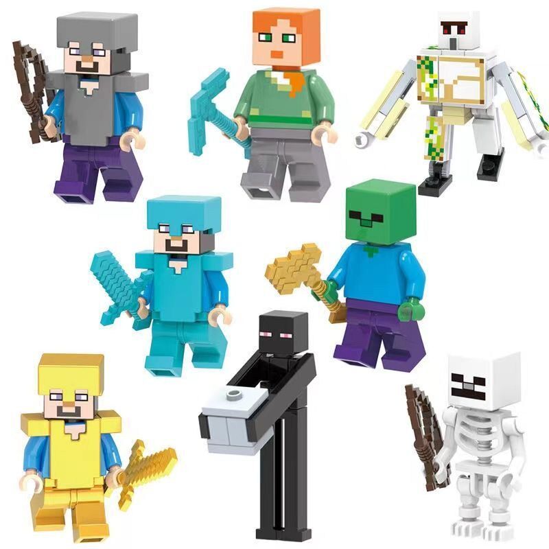 minecraft toy เลโก้ minecraft Minecraft Ending Man Skeleton Building Block หุ่นเหล็ก
