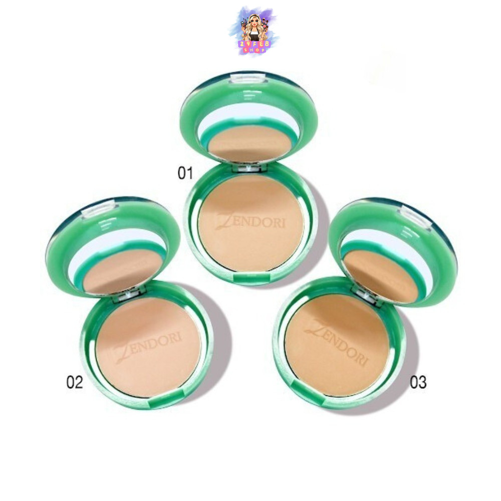 Zendori UV Oil Free Foundation Powder SPF12 แป้งเชนโดริ ยูวี ออยล์ ฟรี ฟาวน์เดชั่น (สีเขียว) 💓