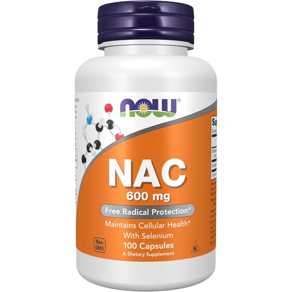 NOW Supplements, NAC (N-Acetyl Cysteine) 600 mg with Selenium, 100 Capsules