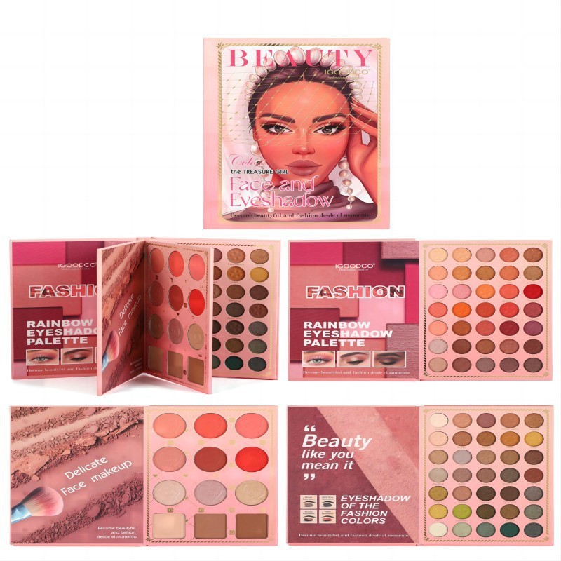 82 สีอายแชโดว์แสงแต่งหน้าแบบบูรณาการสไตล์ Matte Pearlescent Book Palette คอนซีลเลอร์ Blush 2W92