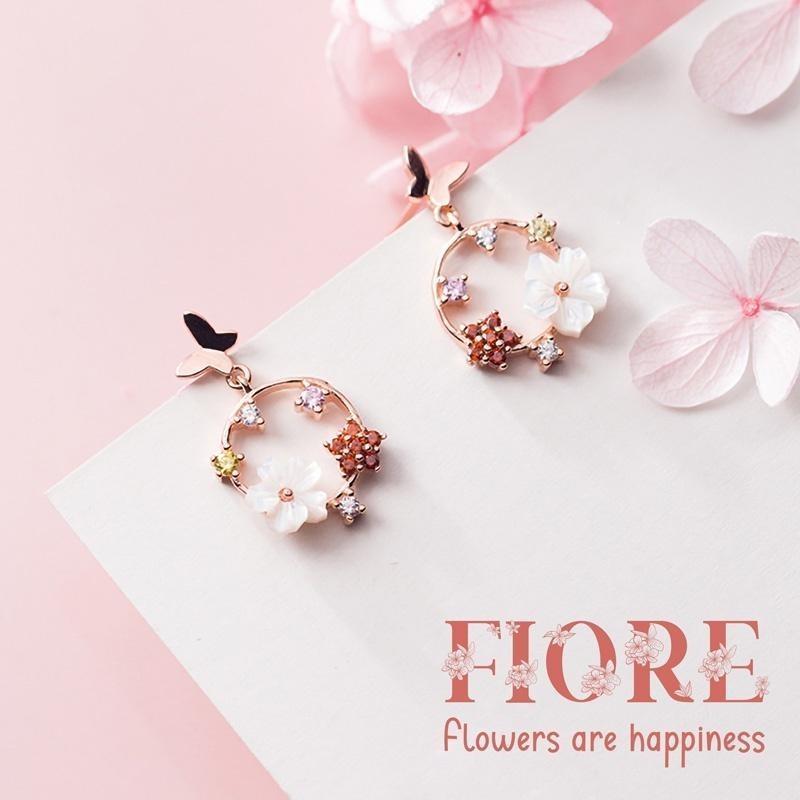 Fiore Earrings ต่างหูเงินแท้ S925 [MERCELO]