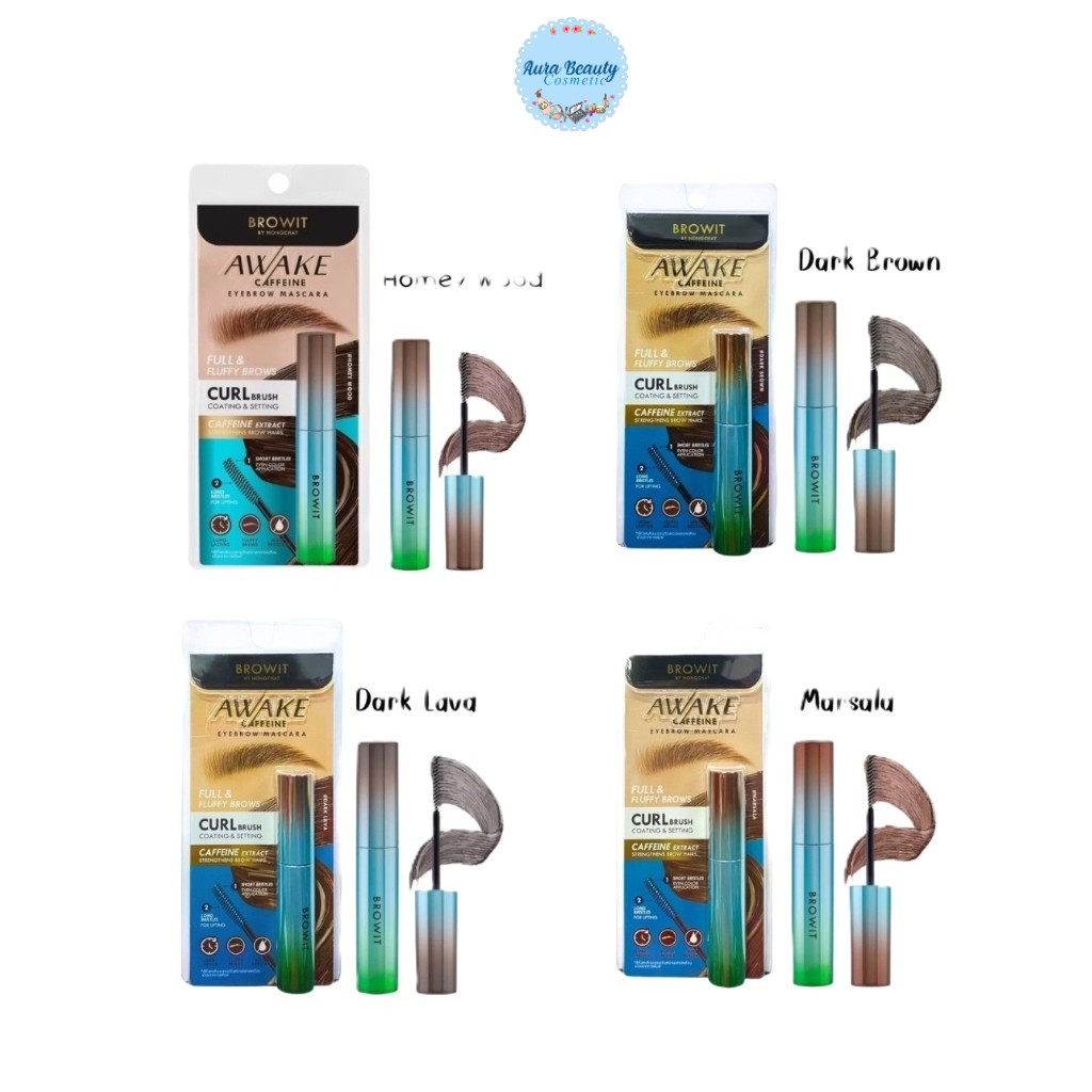 (1แท่ง) Browit Awake Caffine Eyebrow Mascara 4g. บราวอิท อะเวคคาเฟอีน อายบราว มาสคาร่า