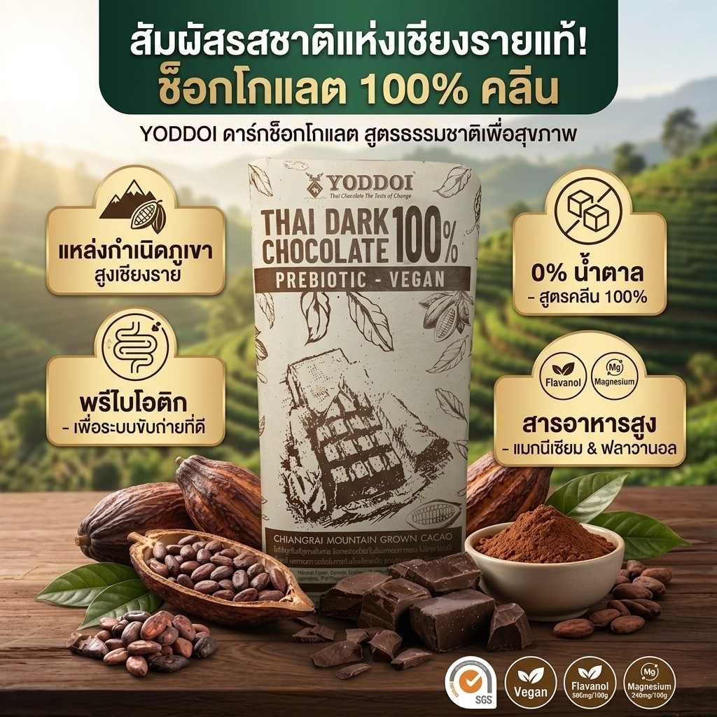 【ไม่มีน้ำตาล】ดาร์กช็อกโกแลต 100% โกโก้แท้ โกโก้100%/ช็อกโกแลตดำ/ลดน้ำหนัก/คีโต