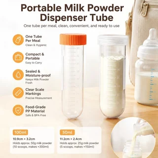กระปุกแบ่งนมผง 100ML.50ML.กล่องใส่นมผงมีฝาปิด พกพาสะดวก