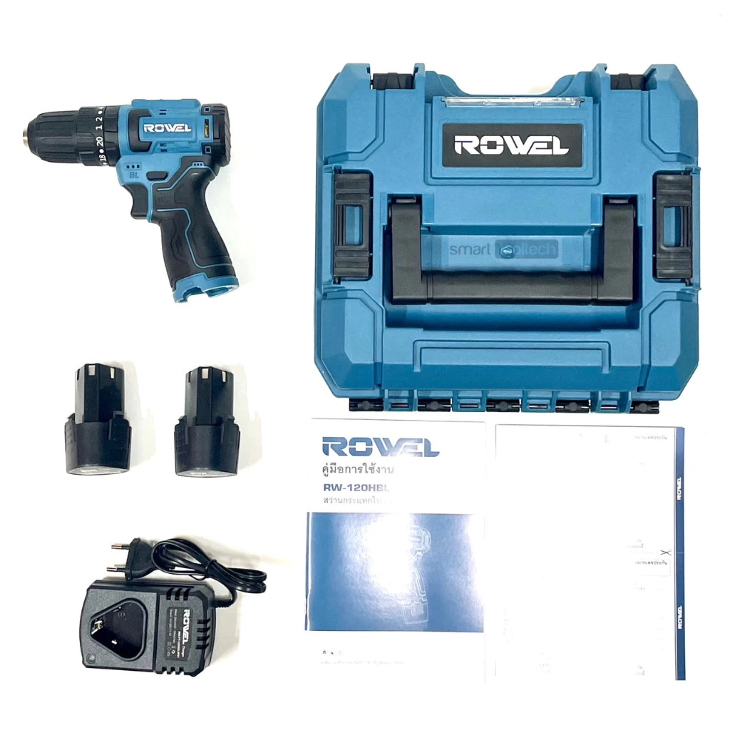 ROWEL สว่านกระแทกไร้สาย 12V รุ่น RW-PT-120HBL สว่านใช้แบต สว่านไฟฟ้า สว่านไร้สาย เจาะไม้ เหล็ก ปูน
