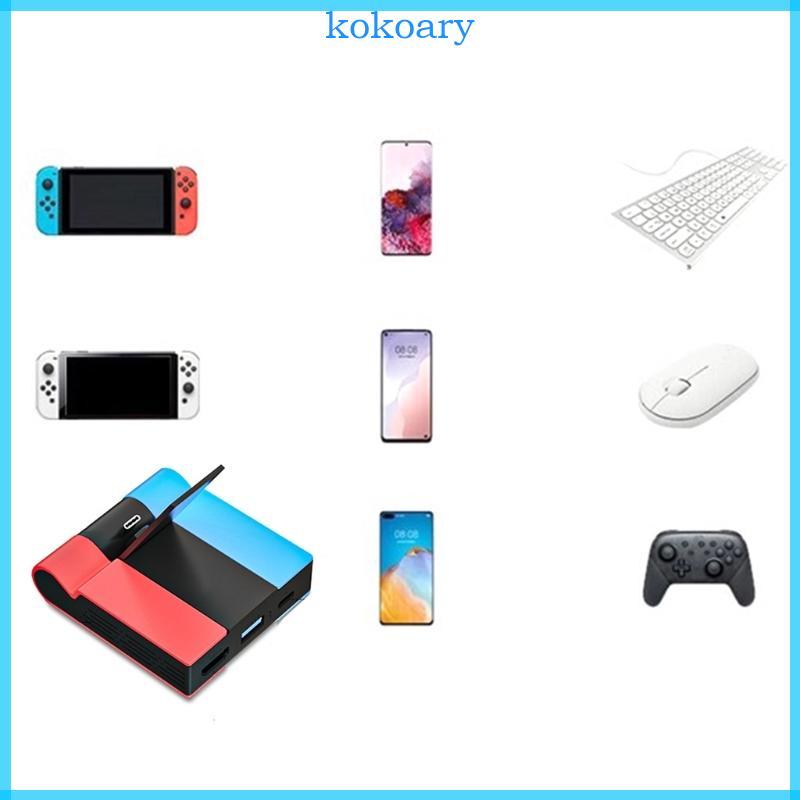 KOK เปลี่ยนแท่นชาร์จ Mini Docking Station พร้อมพอร์ต USB Travel Docking Station ABS Docking Station 