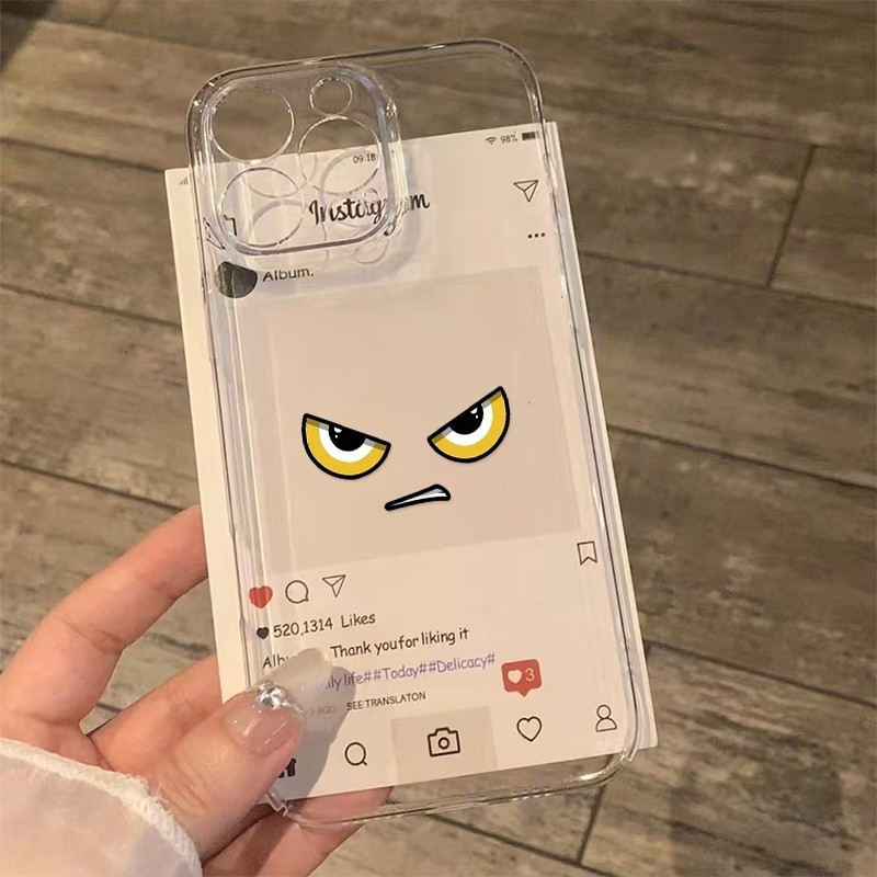 โปร่งใสโปร่งใส Soft Case เหมาะสําหรับ iPhone 14 Pro Max Fierce Expression Simple 16 ProMax 12 Plus 1