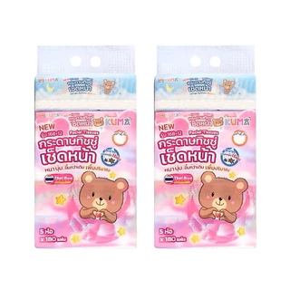 NEW Kuma กระดาษทิชชู่คุมะเช็ดหน้า 168+12แผ่น(180แผ่น) 10ห่อ (2 แพ็ค)