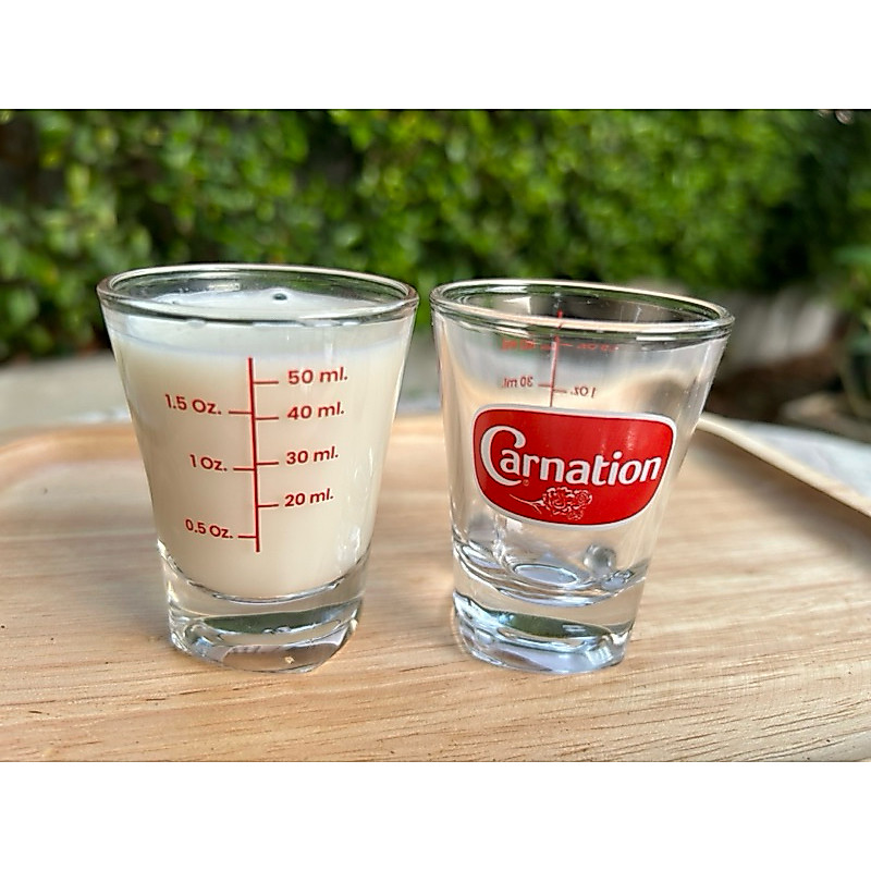 แก้วช้อต แก้วคาร์เนชั่น(ใบละ)สเกล 50ml/1.5oz (สูง7cm/ปากกว้าง5cm)