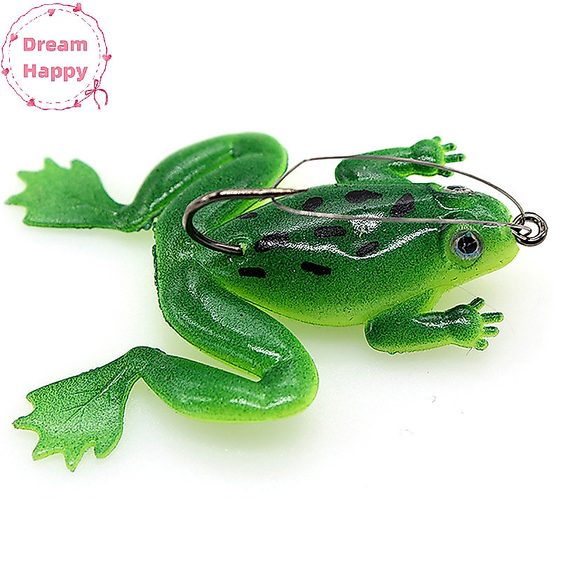 DreamHappy 4.5g/6cm แบบพกพาเหมือนจริงใหม่กบยาง Spinner Sinking Bass เหยื่อตกปลานุ่ม TH