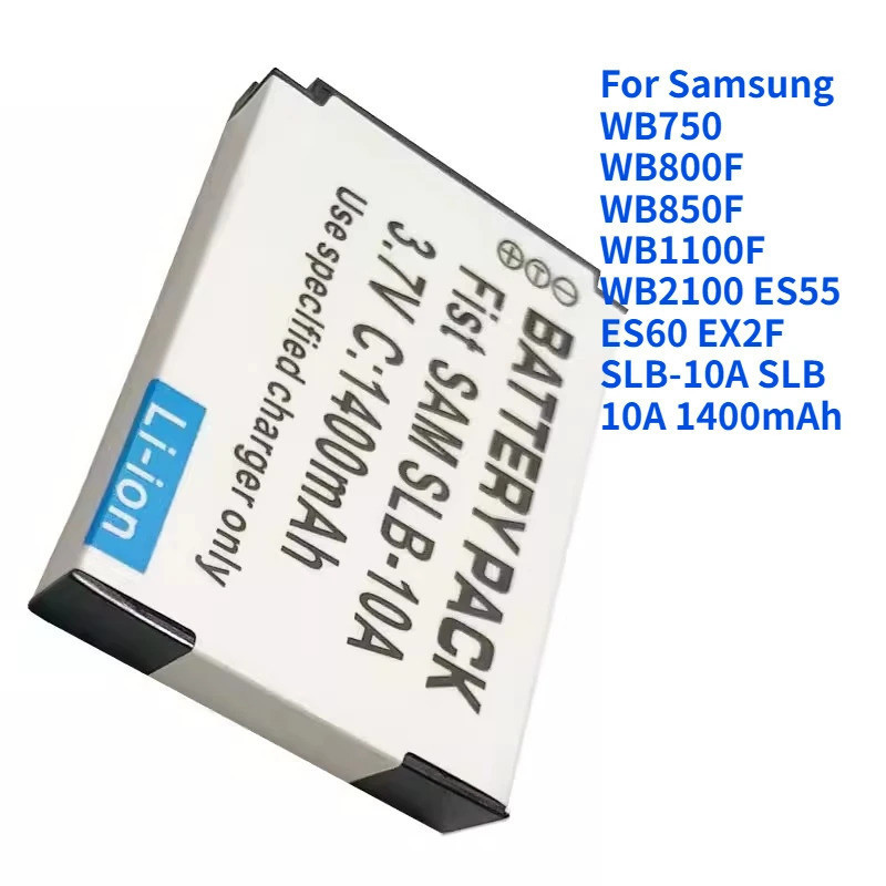 สําหรับ Samsung WB750 WB800F WB850F WB1100F WB2100 ES55 ES60 EX2F SLB-10A SLB 10A 1400mAh แบตเตอรี่ก