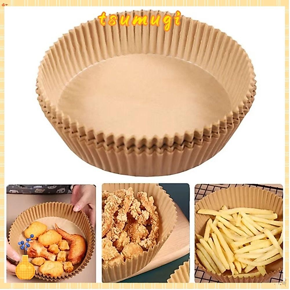 TSUMUGI 20/50 ชิ้นกระดาษอบ,น้ํามัน Non-Stick Air Fryer กระดาษ,กันน้ําทิ้งกระดาษทอดสําหรับ Steamer มัฟฟิน Cupcake