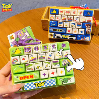 Disney-- คีย์บอร์ดลิขสิทธิ์ Pixar Toy Story Pop It Fidget Toy, คลายเครียดคีย์ตัวอักษร S
