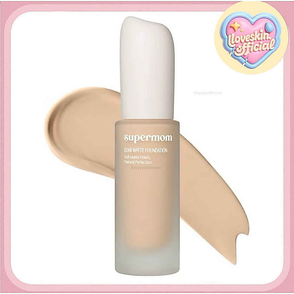 (กดในไลฟ์เหลือ472฿)SUPERMOM l LUMI MATTE FOUNDATION รองพื้นเนื้อแมตต์ ติดทน ปกปิดปานกลาง Vegan