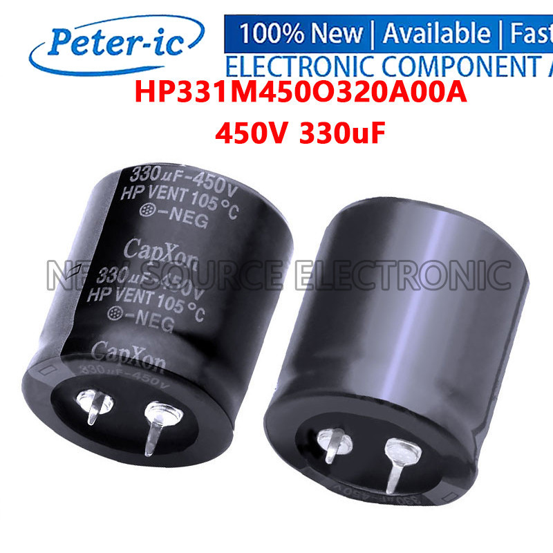 (1 ชิ้น) 450V 330uF D30xL32 มม.1.18x1.26in HP331M450O320A00A Snap-In อลูมิเนียมอิเล็กโทรลีติคหมวก