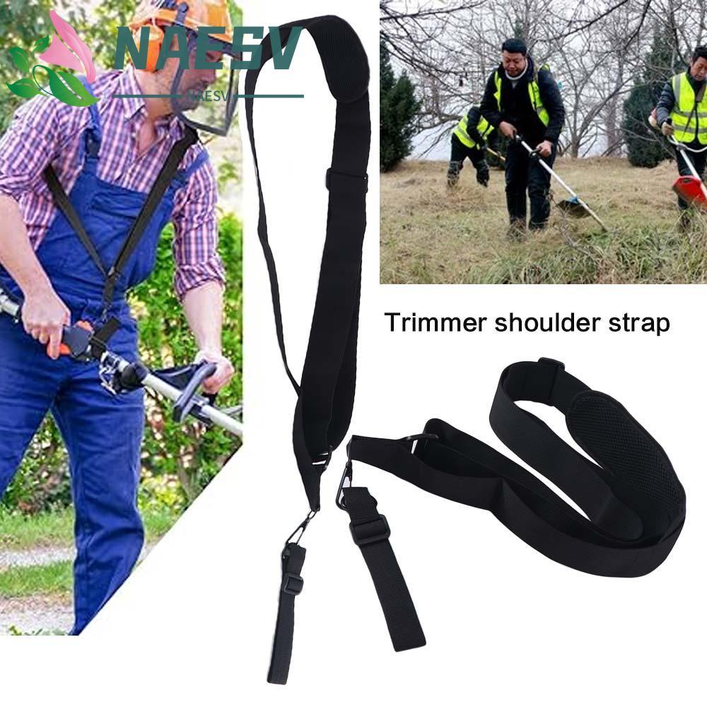NAESV สายคล้องไหล่Trimmer,ปรับความยาวโลหะคลิปเครื่องตัดหญ้าสายรัด,ความปลอดภัยปรับปรุงการออกแบบตามหลักสรีรศาสตร์ Universal Fit เข็มขัดไนลอน Weeder สายสําหรับสวน