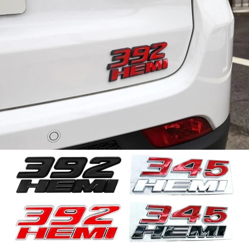โลหะสัญลักษณ์รถทั้ง Body Trunk สติกเกอร์สําหรับ Dodge 345 392 HEMI Charger Challenger Ram Viper Cara