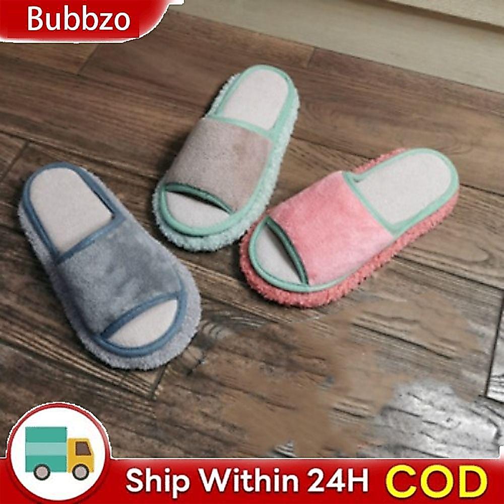 BUBBZO Microfibre Mop Slipper เครื่องมือฝุ่นในครัวเรือนรองเท้าเท้าที่ถอดออกได้