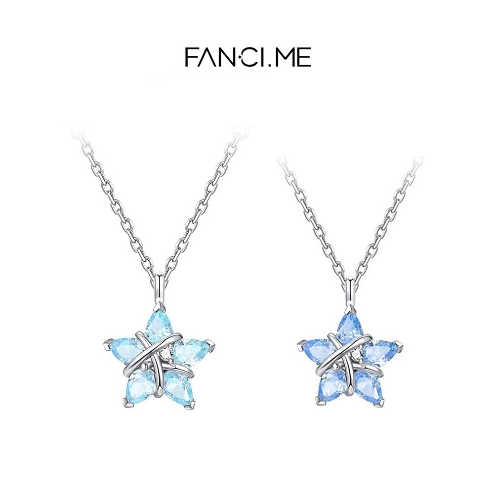 FANCIME Women Silver Blue Lucky Star Necklace Fashion Design Jewelry【Lucky Star Series】