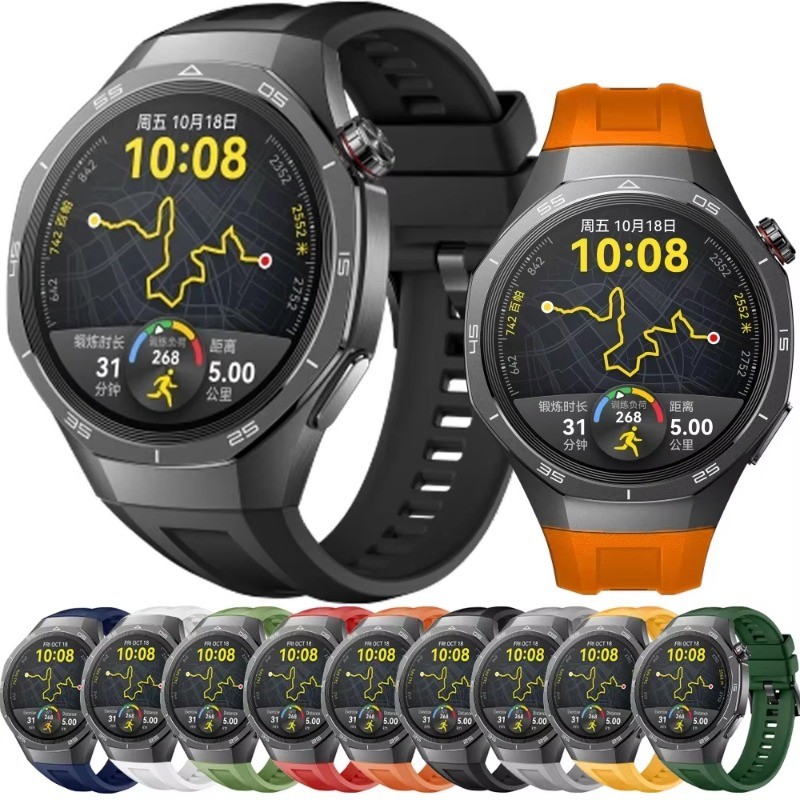 No Gaps สําหรับ Huawei นาฬิกา GT5 pro 46 มม.Breathable กีฬาสร้อยข้อมือซิลิโคนสําหรับ Huawei นาฬิกา GT5 pro 46 มม.สายรัดข้อมืออุปกรณ์เสริม