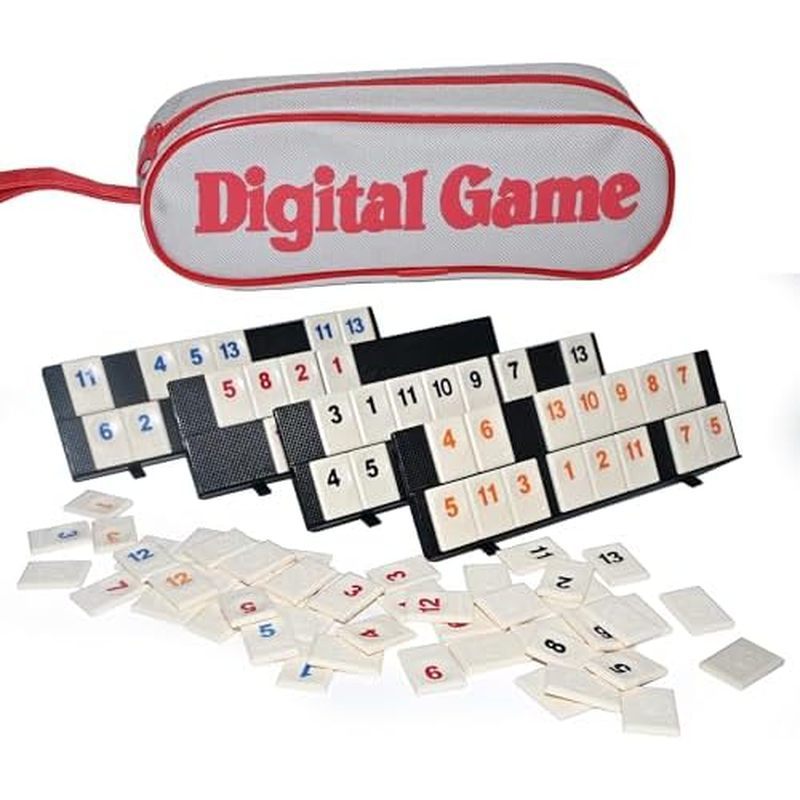 Mini Rummy Cube Set- Portable Rummy Cube Board Game Set with Canvas Bag, 106 Tiles & 4 Racks (2-4 Pl
