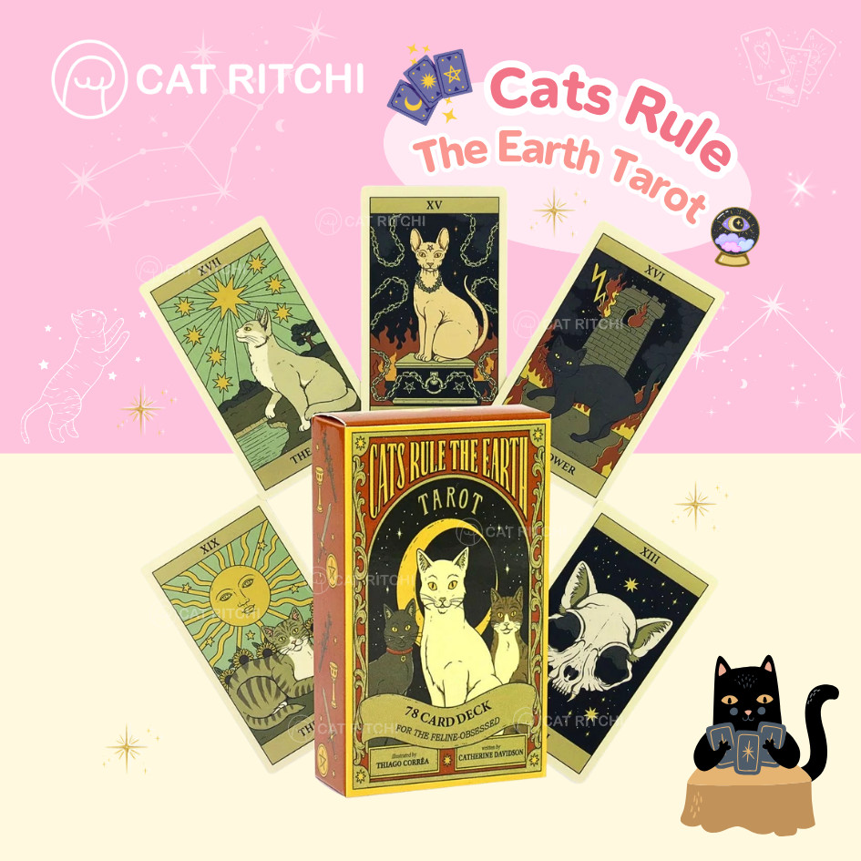 [ พร้อมส่ง] Cats Rule The Earth Tarot ไพ่ทาโรต์แมว ไพ่ยิปซีแมว การ์ดเกมส์ อ่านง่าย เหมาะสำหรับมือใหม่