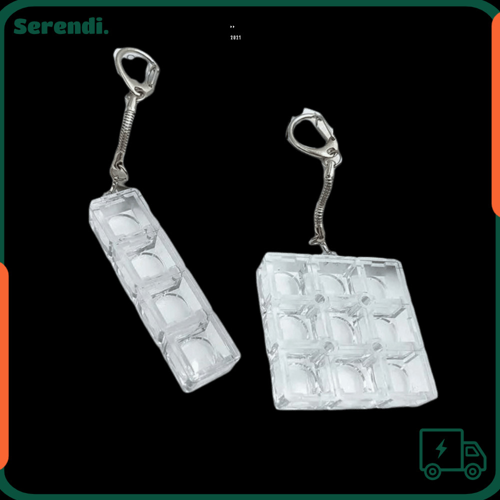 SERENDI DIY คีย์บอร์ดพวงกุญแจ,พลาสติก Fidget Mechanical Keyboards Switch Tester, Fidget โปร่งใส DIY 