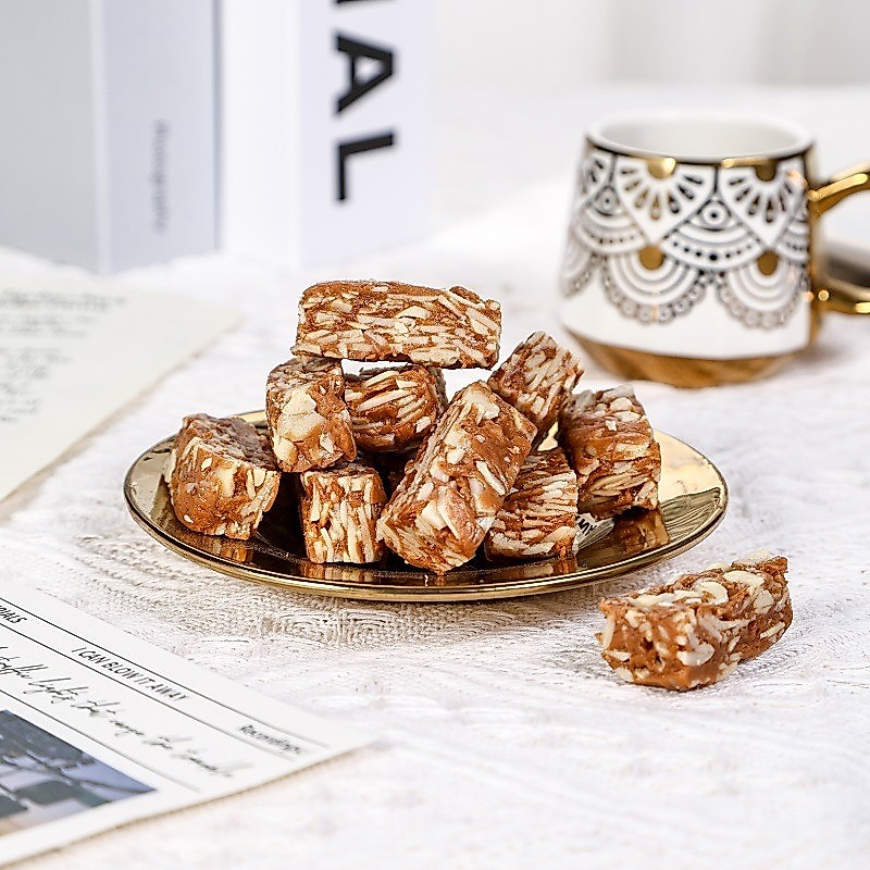 Baldemu Toffee Sea Salt Almond Toffee Pastry Nut Handmade Hard Candy Snacks Sachets New Year Goods G