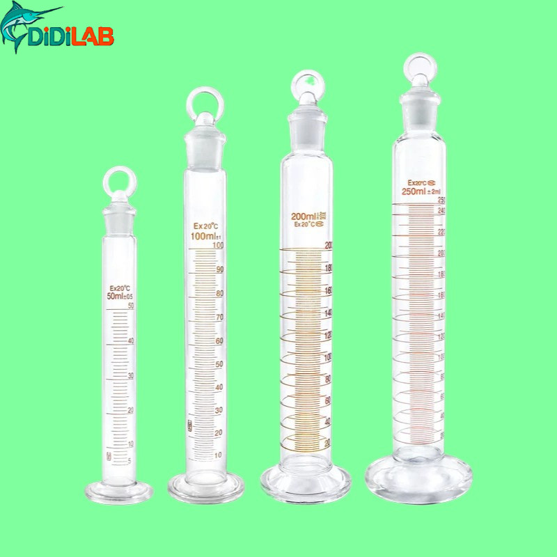 พร้อม Stopper กระบอกวัด 50/100/200/ 250/500/1,000ml พร้อม Stopper Scale ตรงประเภท Gaopeng ซิลิคอนแก้ววัดกระบอก