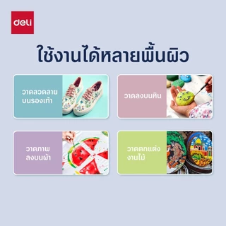 สีอะคริลิคหลอด Deli Finenolo EC75 ขนาด 75 มล. สีสดใส มี 14 สี เหมาะงานศิลปะ Acrylic Color