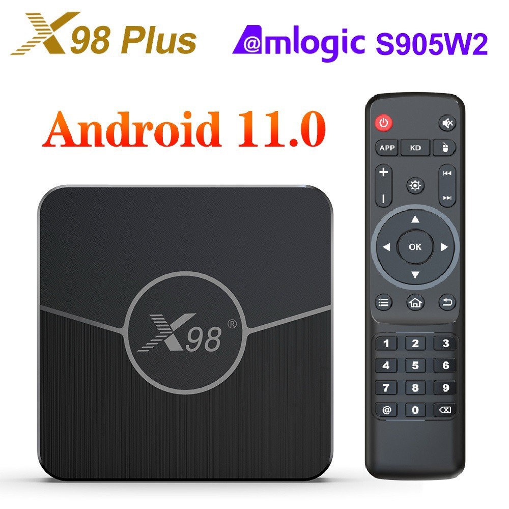 X98 Plus TVBox Android 11 Amlogic S905W2 เครื่องเล่นเครือข่าย 4+64GB