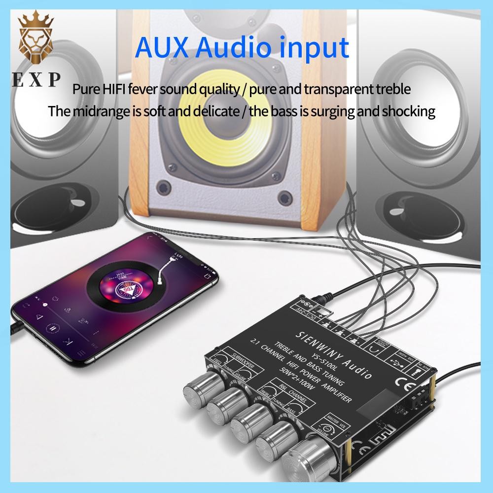 [explosion1.th] 2.1 3 Channel Audio Stereo Subwoofer Amplifier Board 50WX2 100W CS8673E เครื่องขยายเ