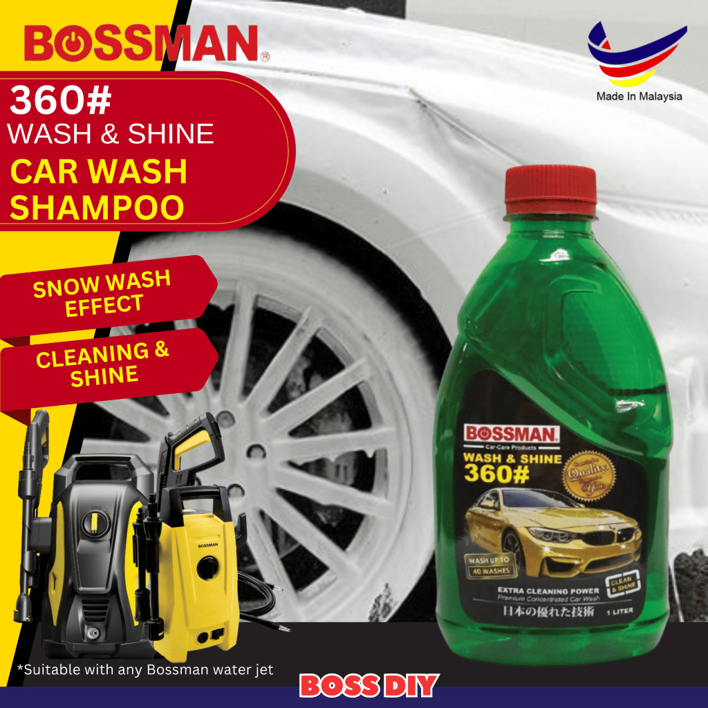 [BOSSMAN] แชมพูล้างรถสําหรับดูแลรถยนต์และชายน์ 1 ลิตร Sabun Cuci Kereta