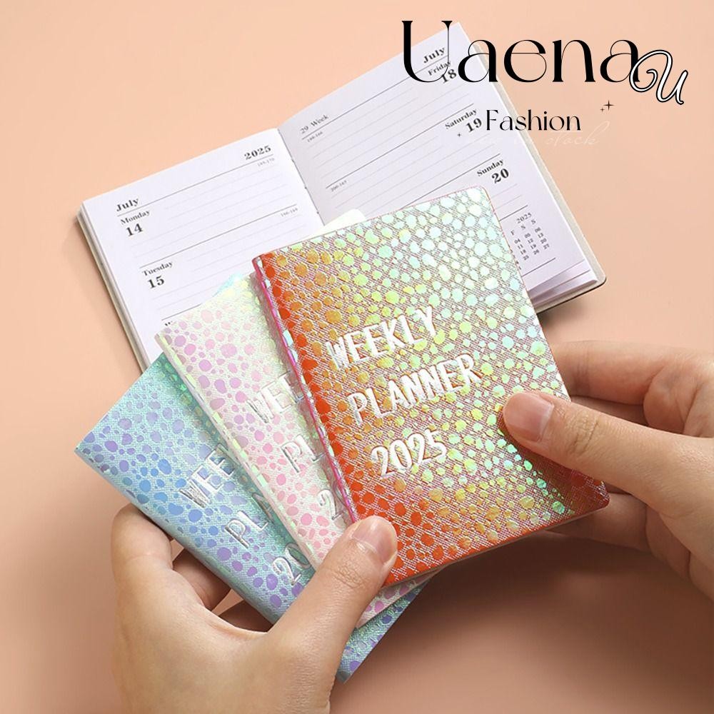 UAENAU 2025 Agenda Book, To Do List A7 2025 Planner Notebook, Minimalist with Calendar Laser Starlig