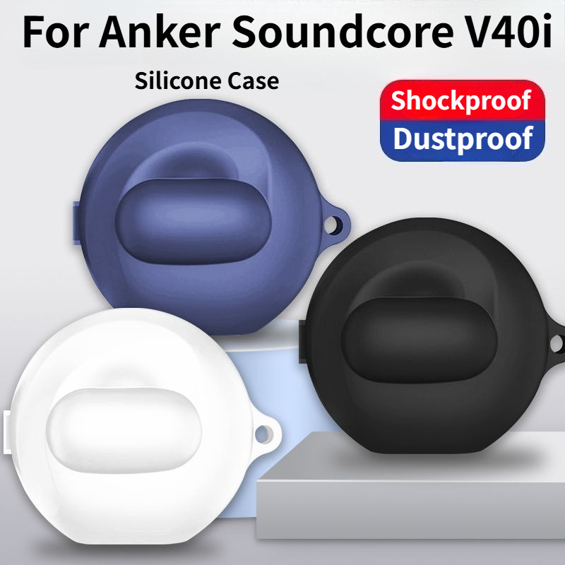 เคสหูฟังซิลิโคนสําหรับ Soundcore V40i กรณีหูฟังกล่องป้องกันสําหรับ Anker Soundcore V40i ครอบคลุมซิลิ