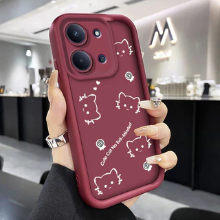 แมวน่ารักเคสโทรศัพท์สําหรับ Redmi 15C 14C 13C Redmi15C 15 C 4G 6.9 "2025 กรณีหรูหรา Matte ซิลิโคนกันกระแทกฝาครอบป้องกัน