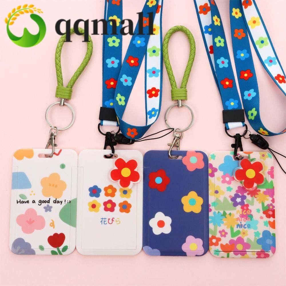 Qqmall กระเป๋าใส่บัตรเครดิตลายดอกไม้น่ารักสําหรับเด็ก