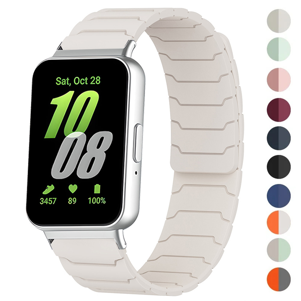 สายรัดห่วงแม่เหล็กสําหรับ Samsung Galaxy Fit 3 สายนาฬิกาซิลิโคนปรับได้สายรัดข้อมือสร้อยข้อมืออัจฉริยะ