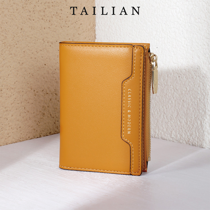 Forever young bester brand กระเป๋ กระเป๋าเงินบางแฟชั่นพับครึ่งกระเป๋าสตางค์มีซิปถือ