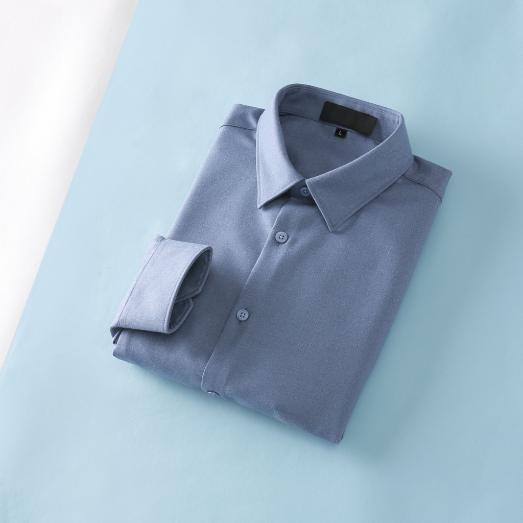 OZNN Zegna Wool Men's Warm Autumn Winter Long Sleeve Shirt Business Casual Shirt Formal Slim Fit