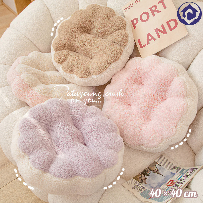 เบาะรองนั่งแบบญี่ปุ่น เสริมฟู หนาพิเศษ นุ่มสบาย ขนาด 40x40cm เบาะรองนั่งเก้าอี้ ผ้าฟลีซ